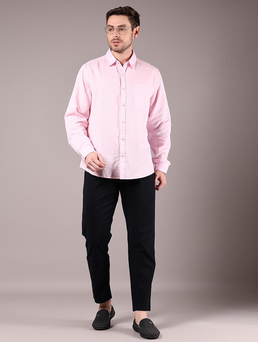 men solid collared long sleeve casual shirt - 21885305 - Standard Image - 5
