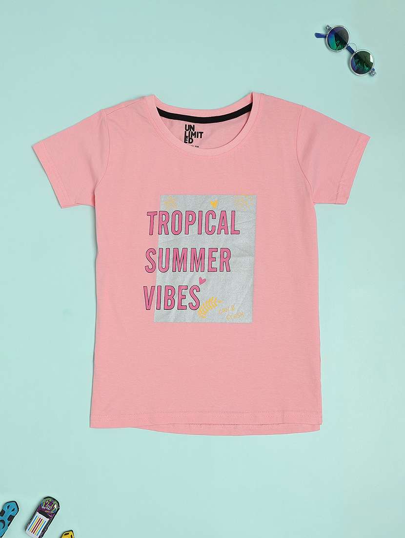 girls printed short sleeve tee