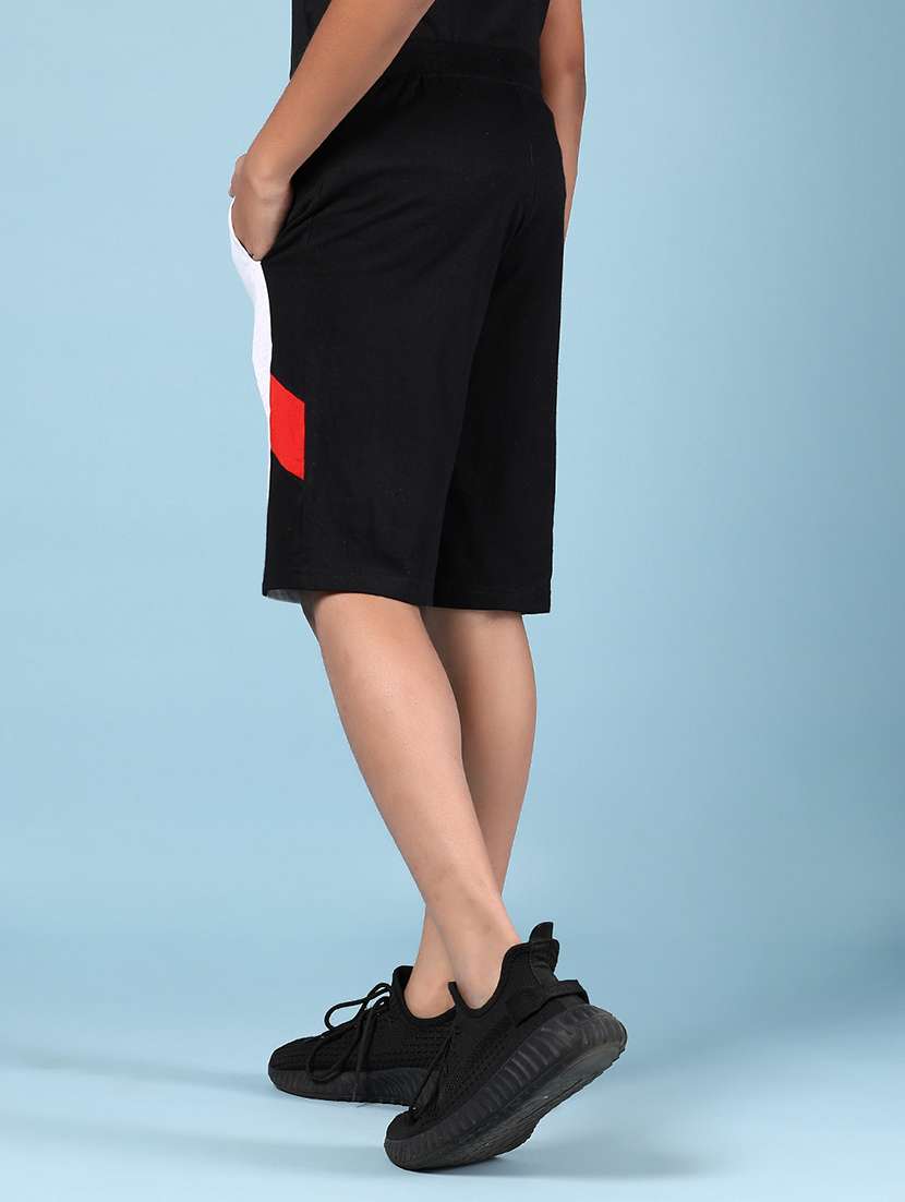 boys color block mid rise three fourth shorts - 21885955 -  Standard Image - 3