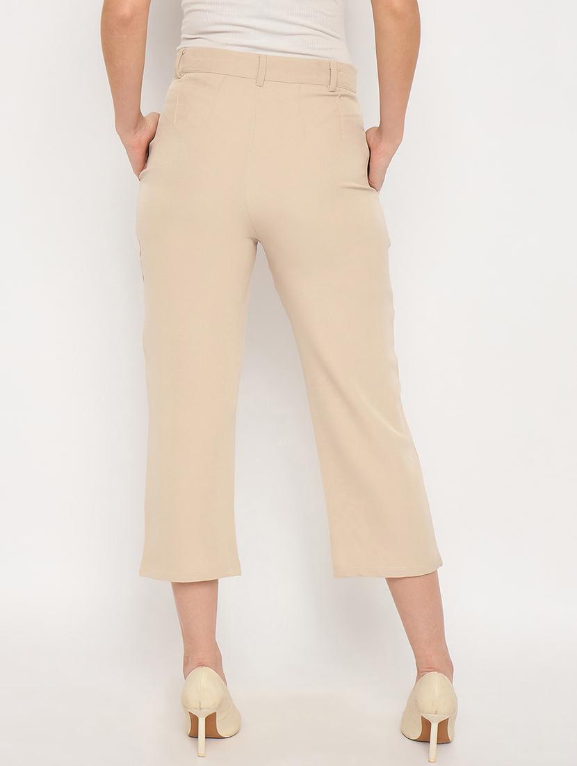 women solid high rise cigarette pants - 21887806 - Standard Image - 3