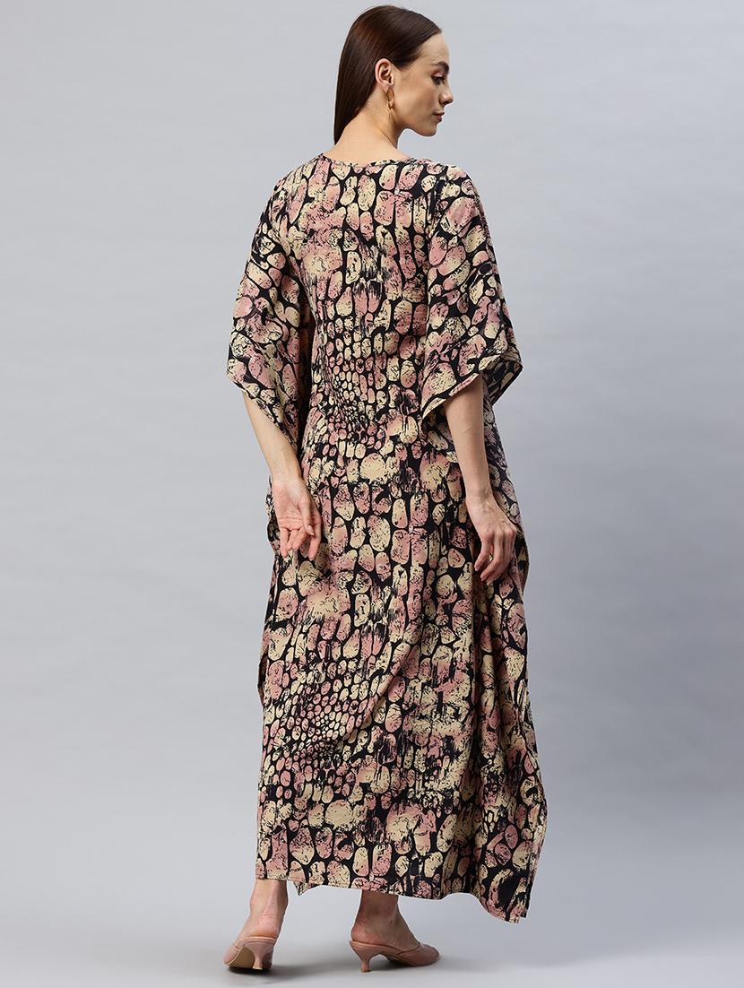 women printed relaxed fir kaftan dress - 21887814 - Standard Image - 3