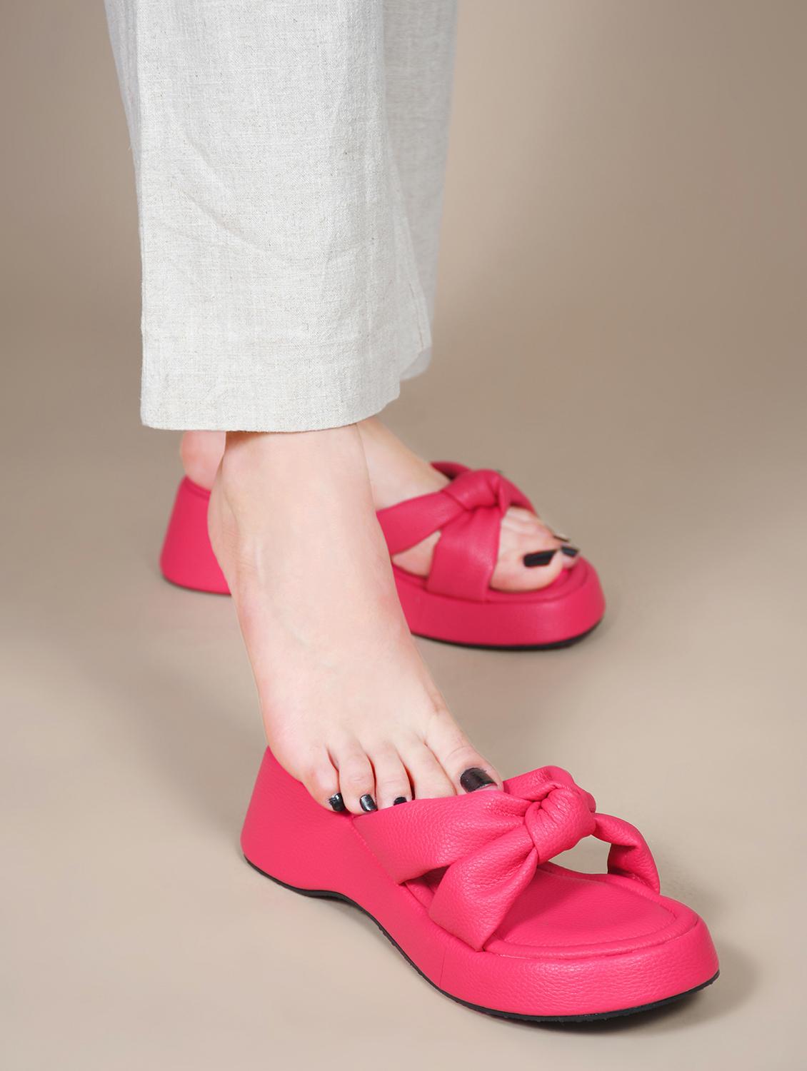 women pink slip on wedge - 21887822 -  Zoom Image - 0