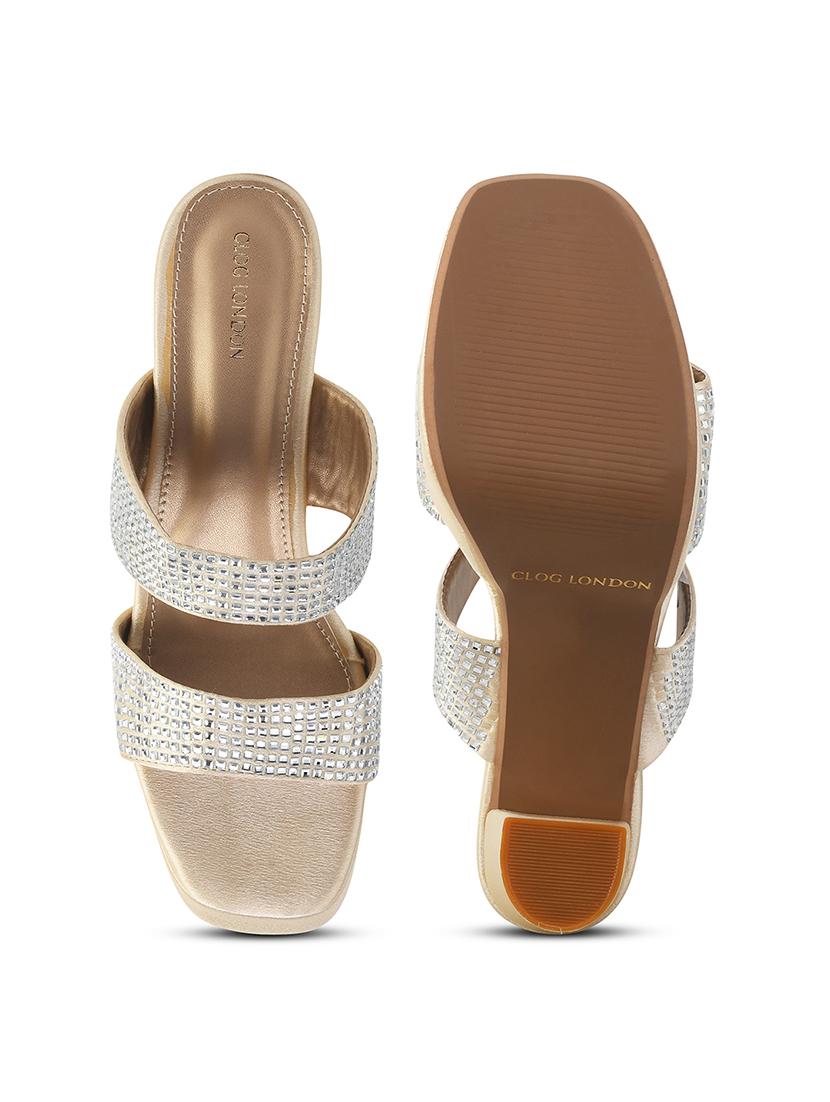 women gold slip on sandal - 21887833 - Standard Image - 5