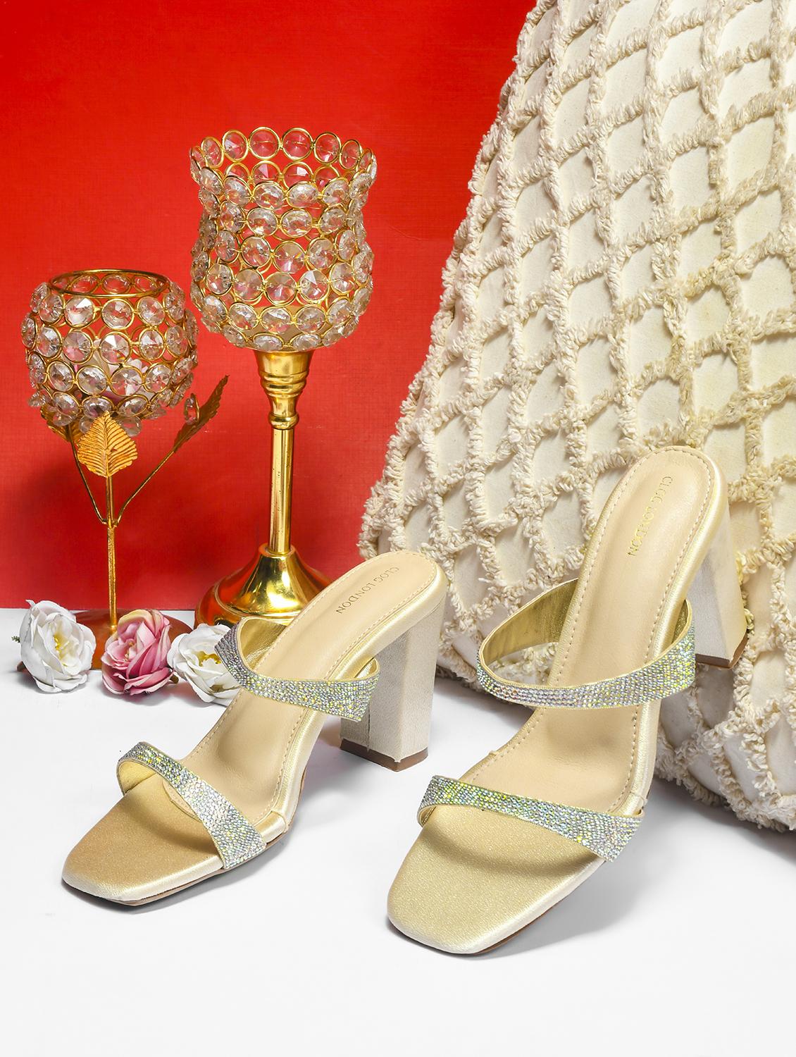 women gold slip on sandal - 21887836 -  Zoom Image - 0