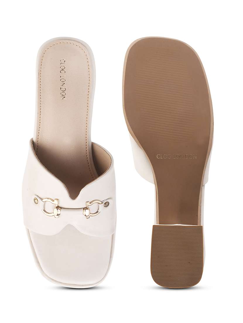 women cream slip on sandal - 21887838 -  Standard Image - 5