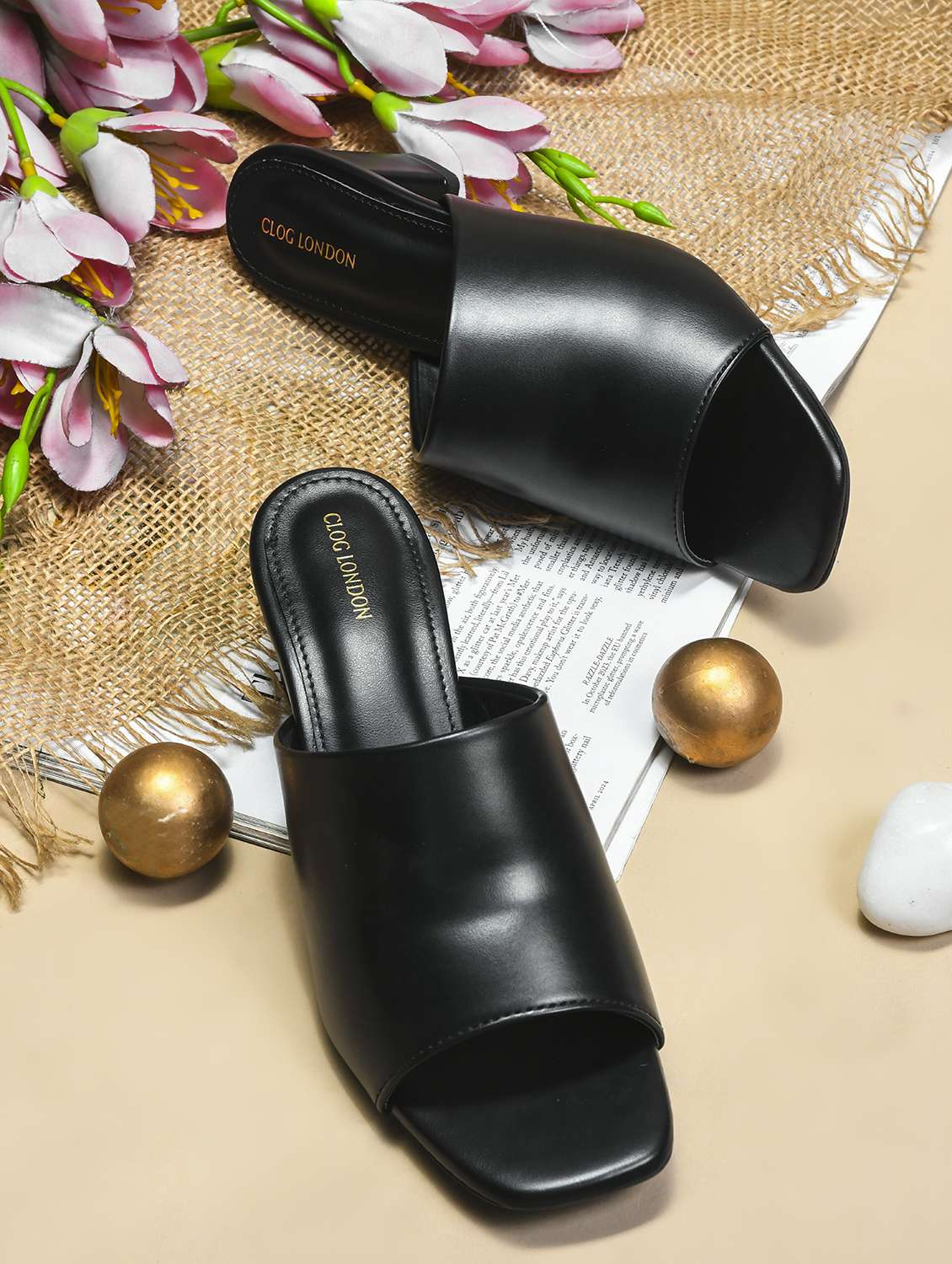 women black slip on sandal - 21887843 - Zoom Image - 0