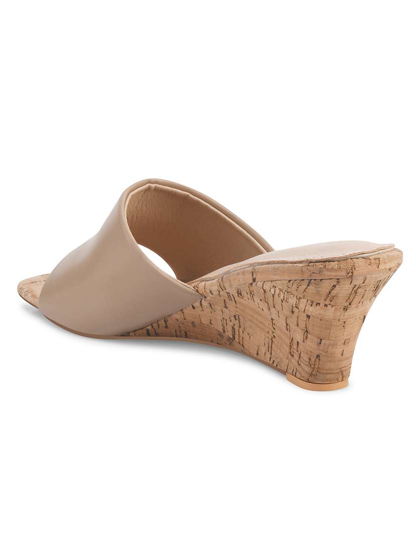 women beige slip on wedge - 21887848 -  Standard Image - 3