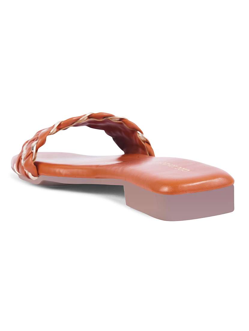 women tan slip on sandal - 21887856 -  Standard Image - 3