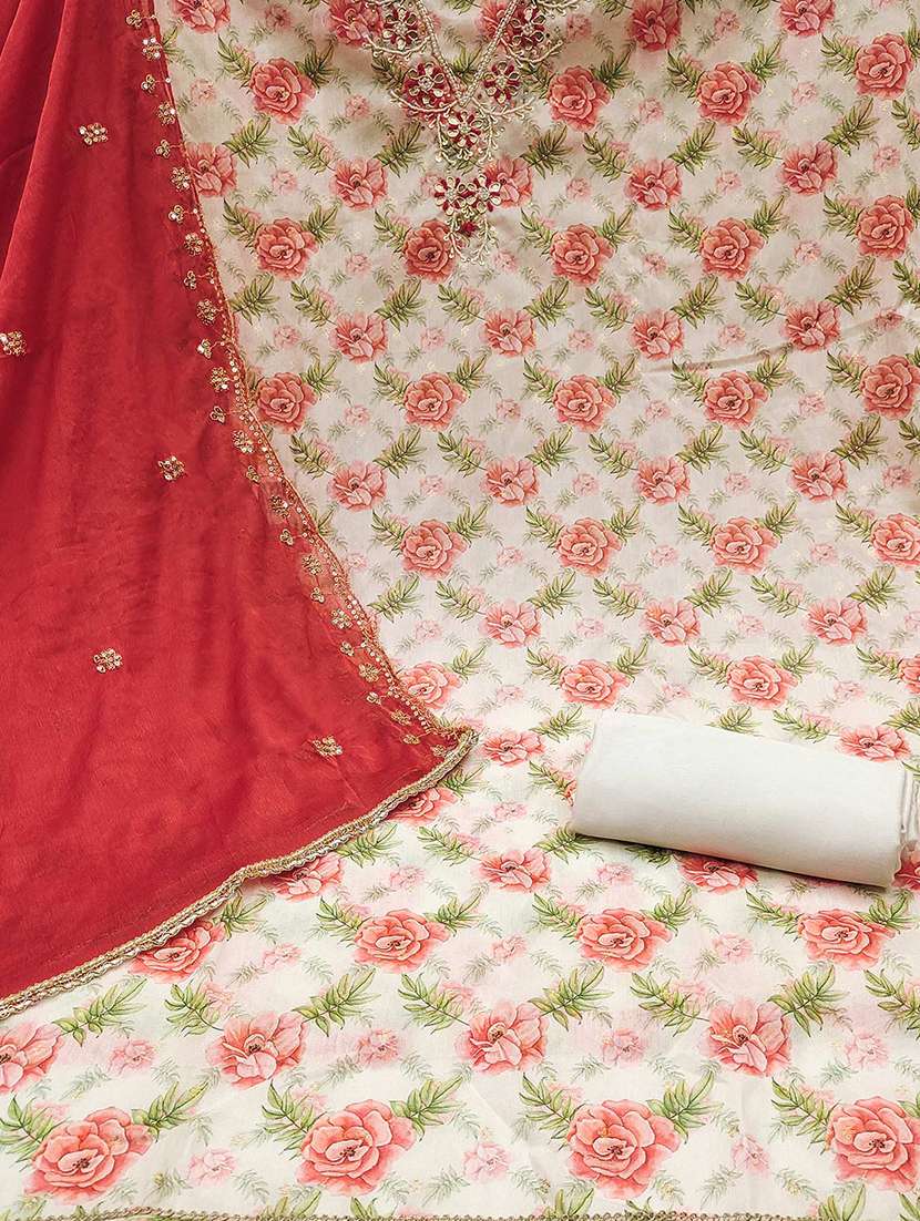 women embroidered unstitched suit set - 21887886 -  Standard Image - 3