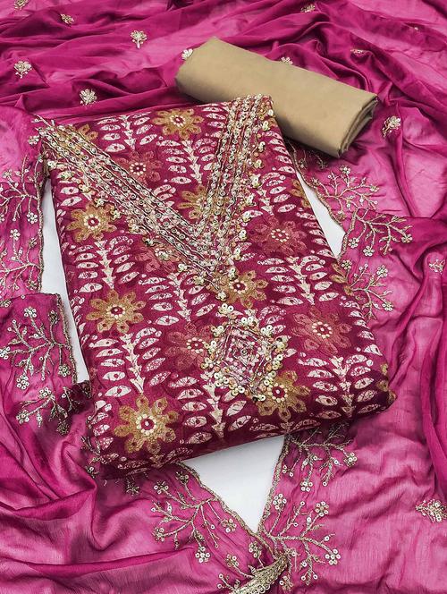 women embroidered unstitched suit set - 21887889 - Standard Image - 0