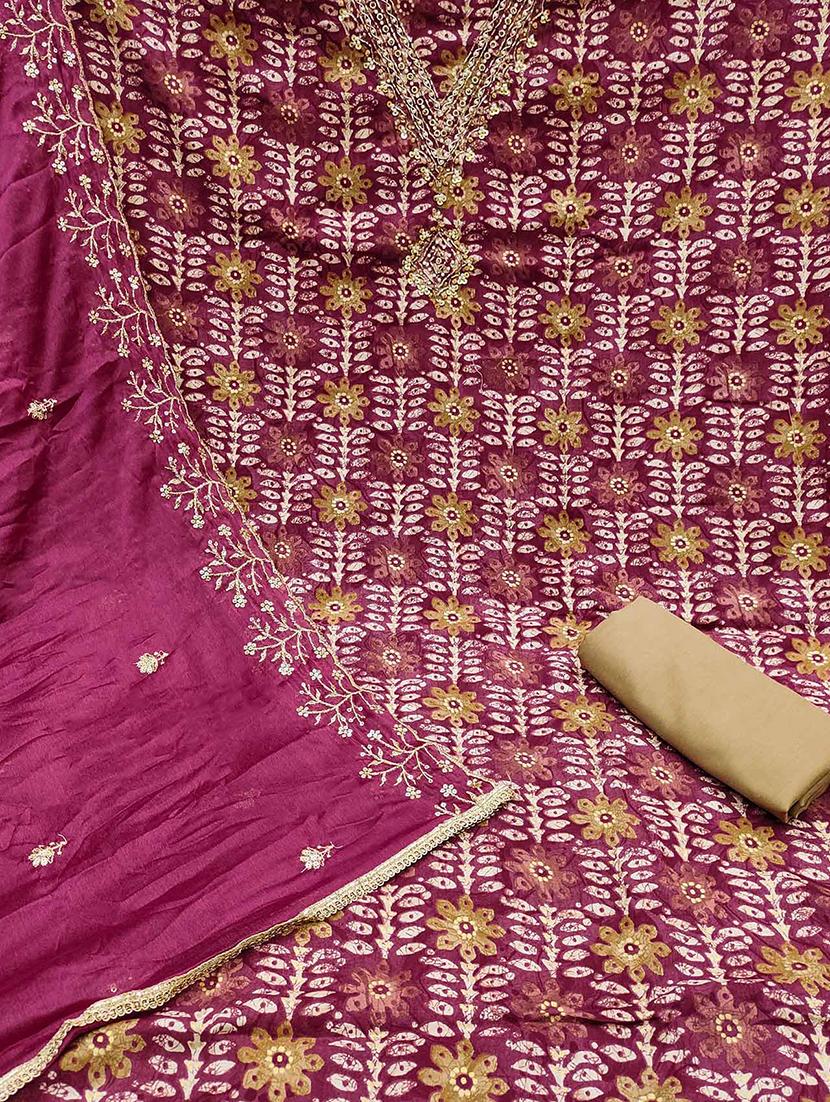 women embroidered unstitched suit set - 21887889 - Standard Image - 3