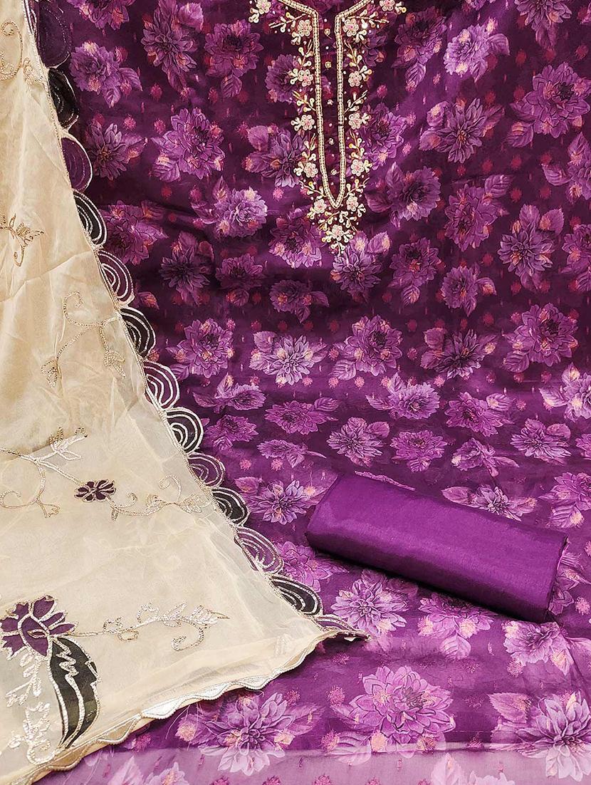 women embroidered unstitched suit set - 21887915 - Standard Image - 3