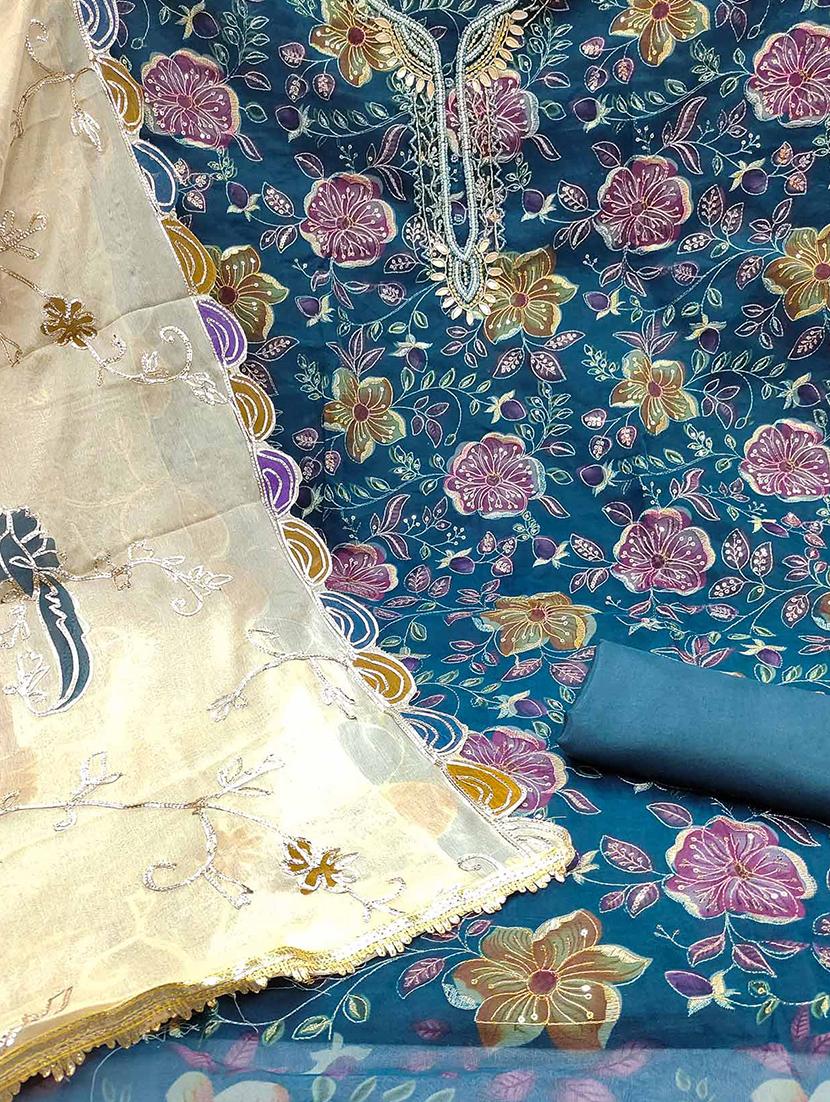 women embroidered unstitched suit set - 21887932 - Standard Image - 3