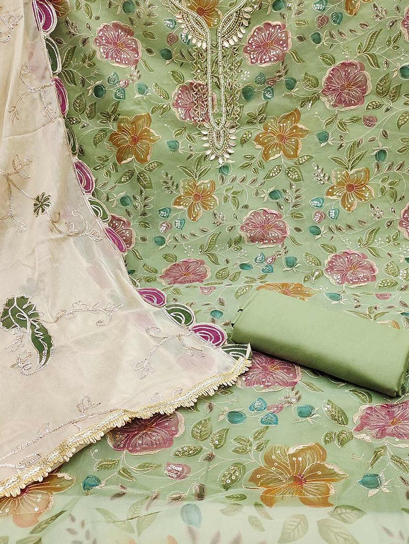 women embroidered unstitched suit set - 21887933 - Standard Image - 3