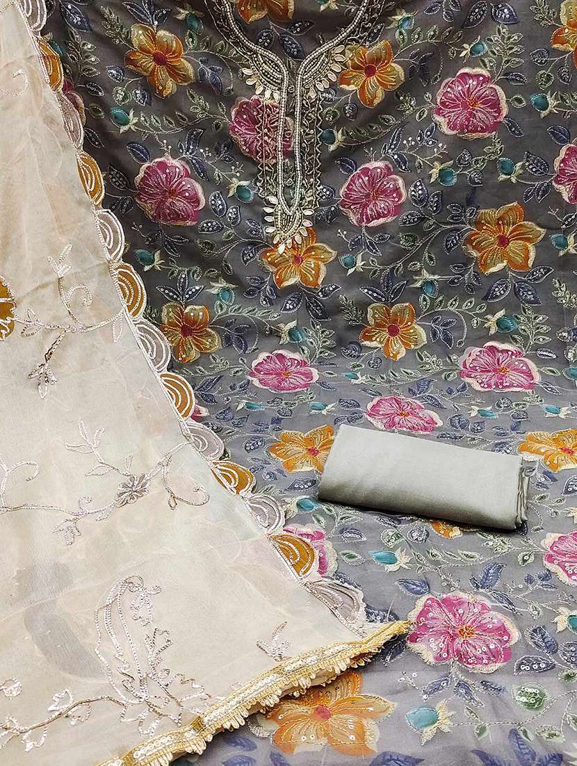 women embroidered unstitched suit set - 21887934 -  Standard Image - 3