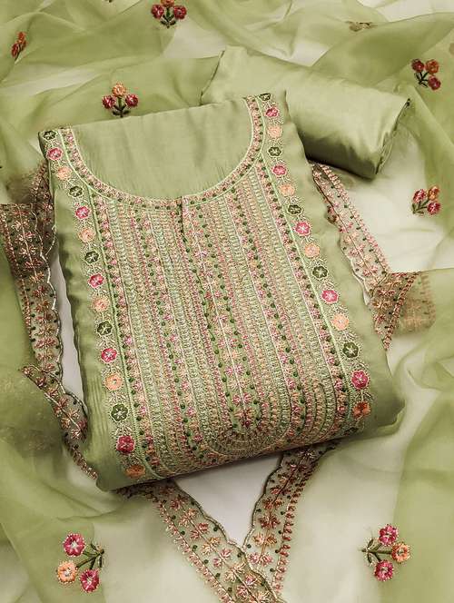 women embroidered unstitched suit set