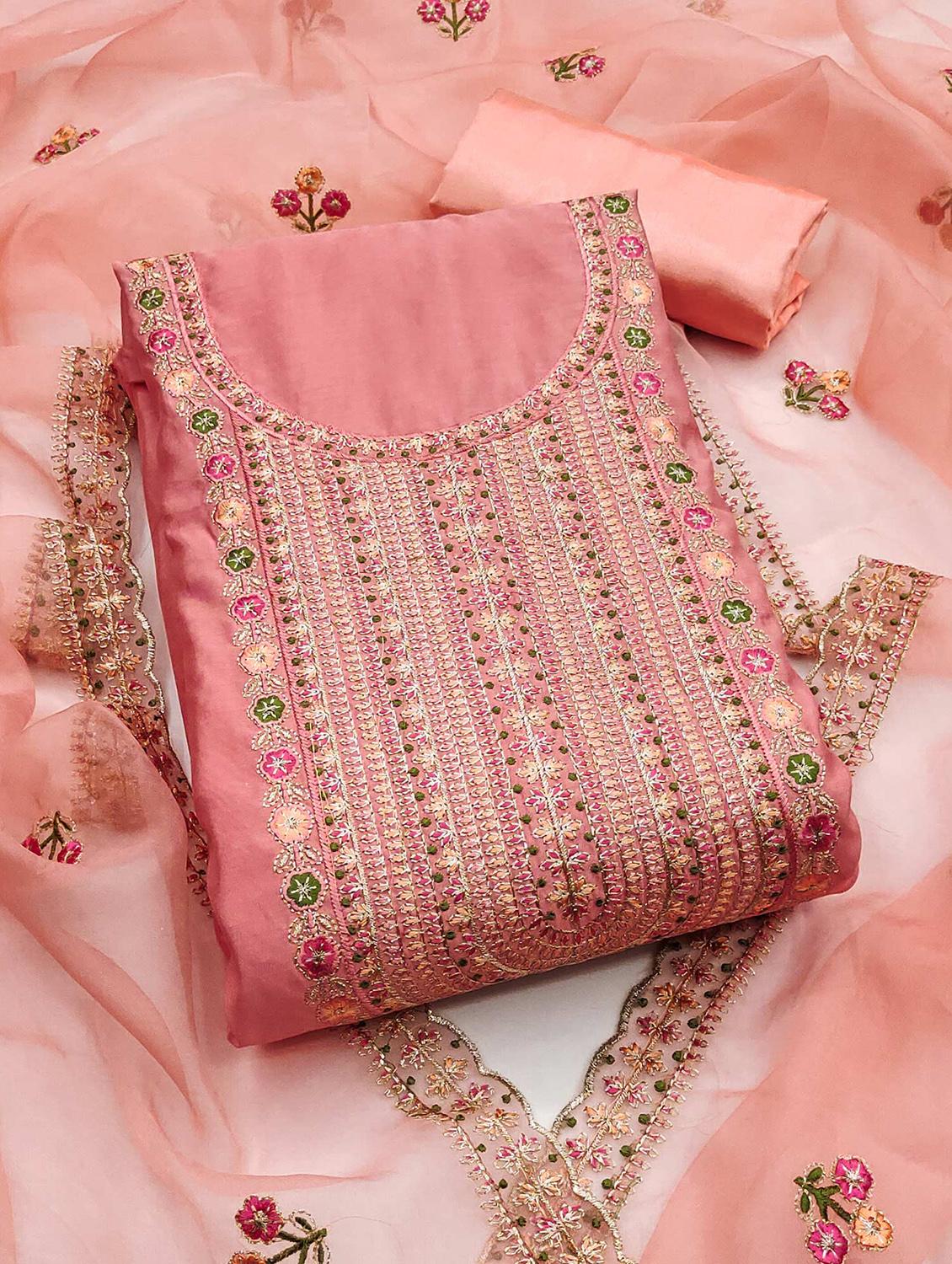 women embroidered unstitched suit set