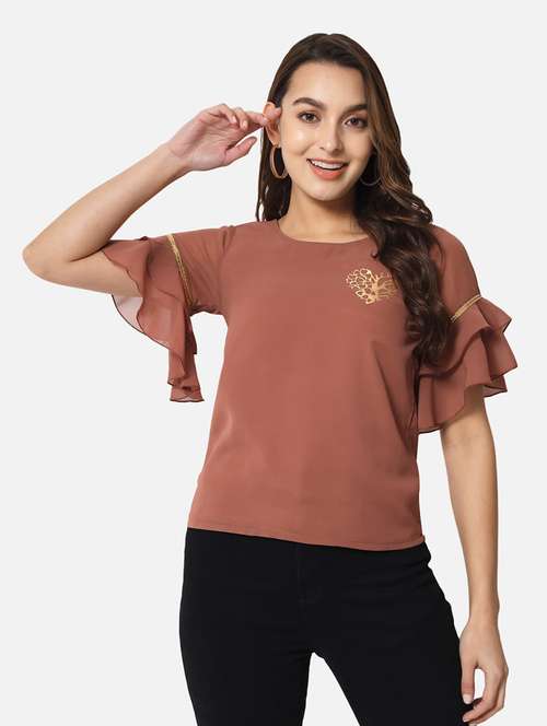 women solid short sleeves regular top - 21898925 -  Standard Image - 0