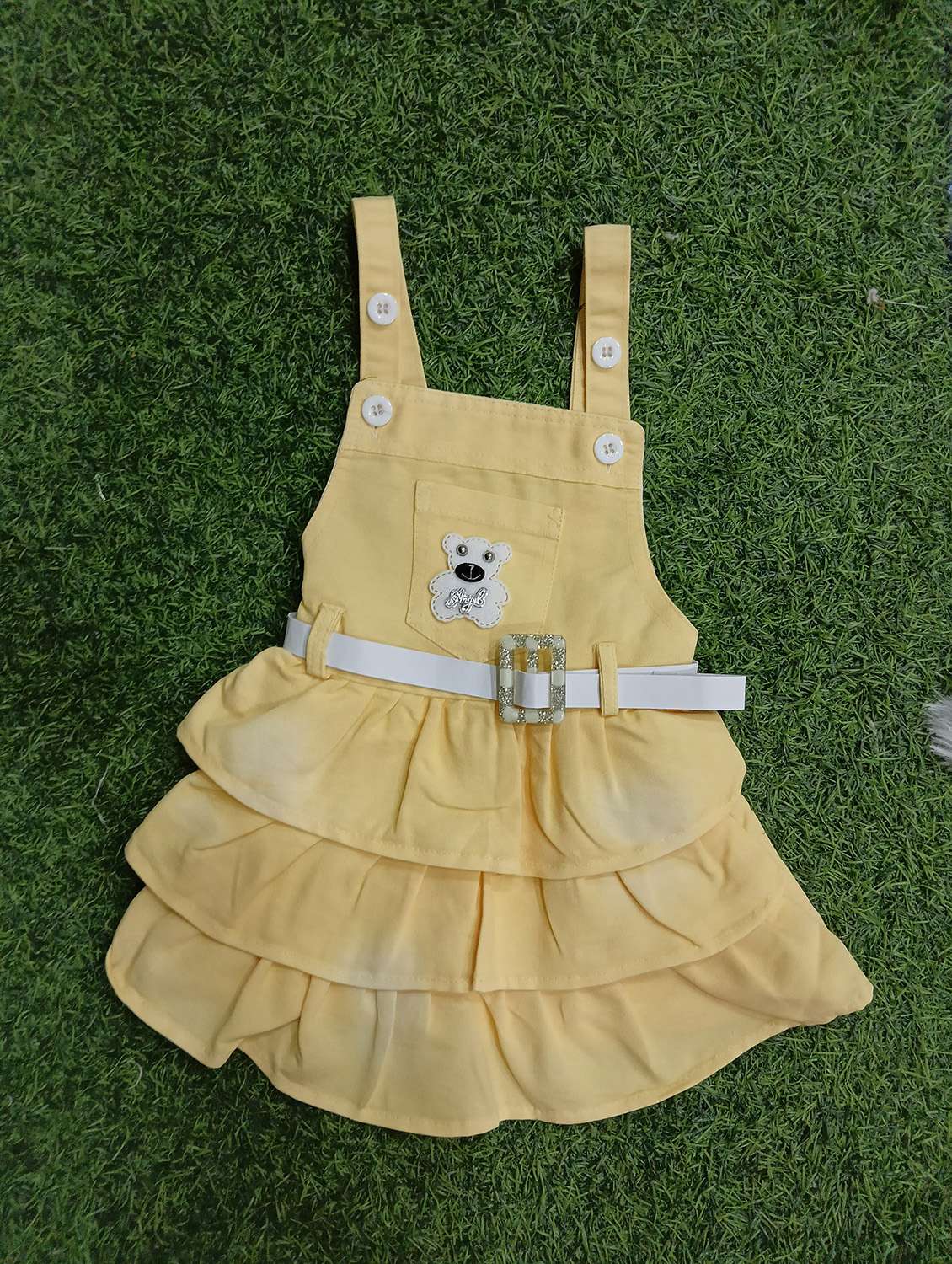 girls printed adjustable strap dungaree dress - 21898955 - Standard Image - 3