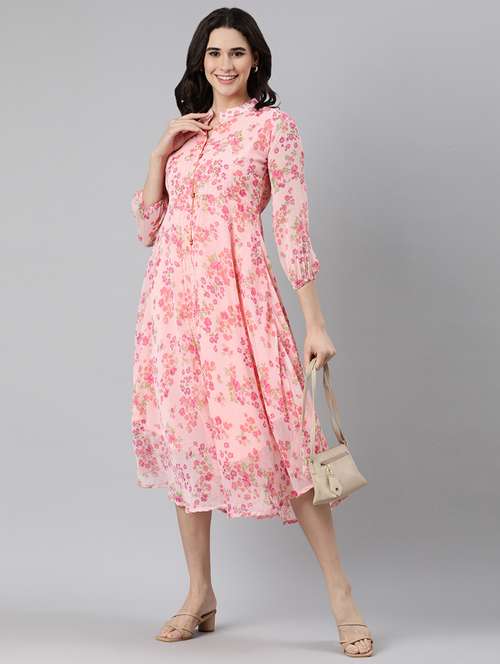 women floral printed fit & flare dress