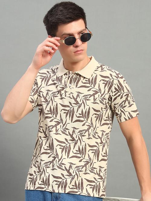 men printed short sleeve regular fit polo t-shirt - 21899243 - Standard Image - 0