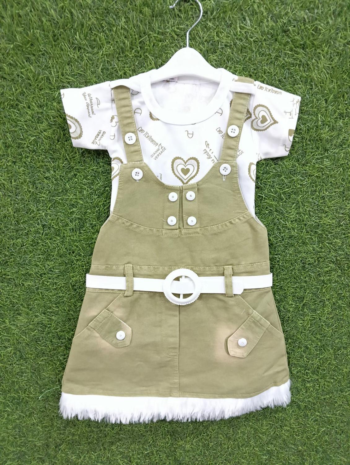 girls printed adjustable strap dungaree dress - 21899300 - Zoom Image - 0