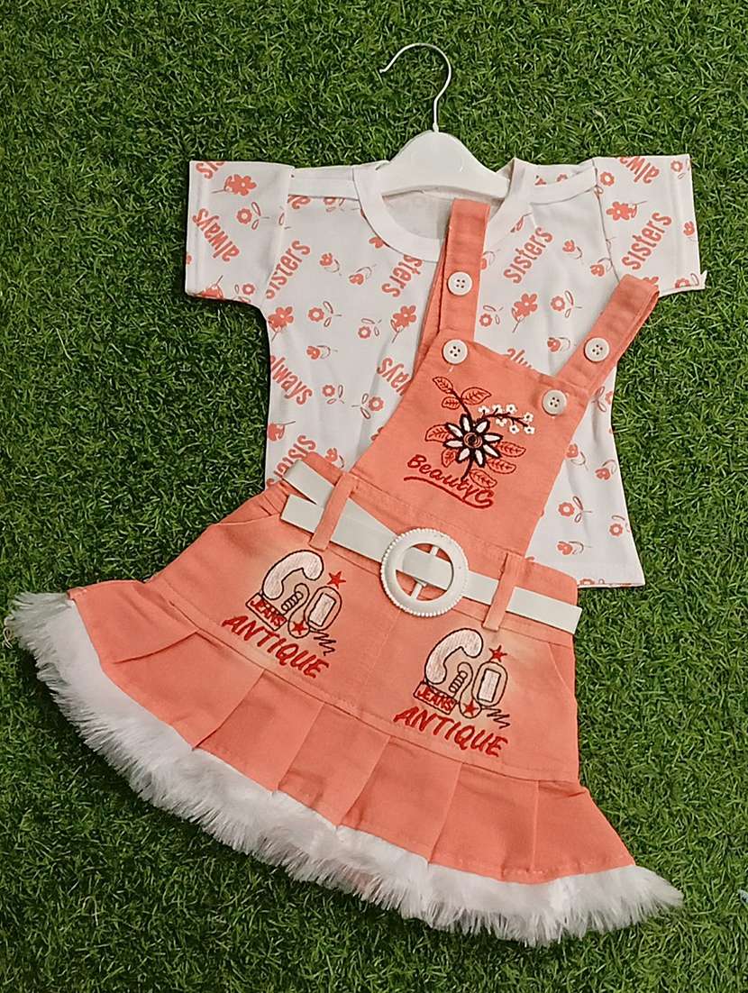 girls printed adjustable strap dungaree dress - 21899330 -  Standard Image - 3