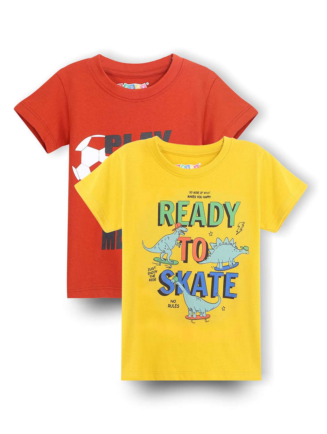 boys pack of 2 round neck t-shirt