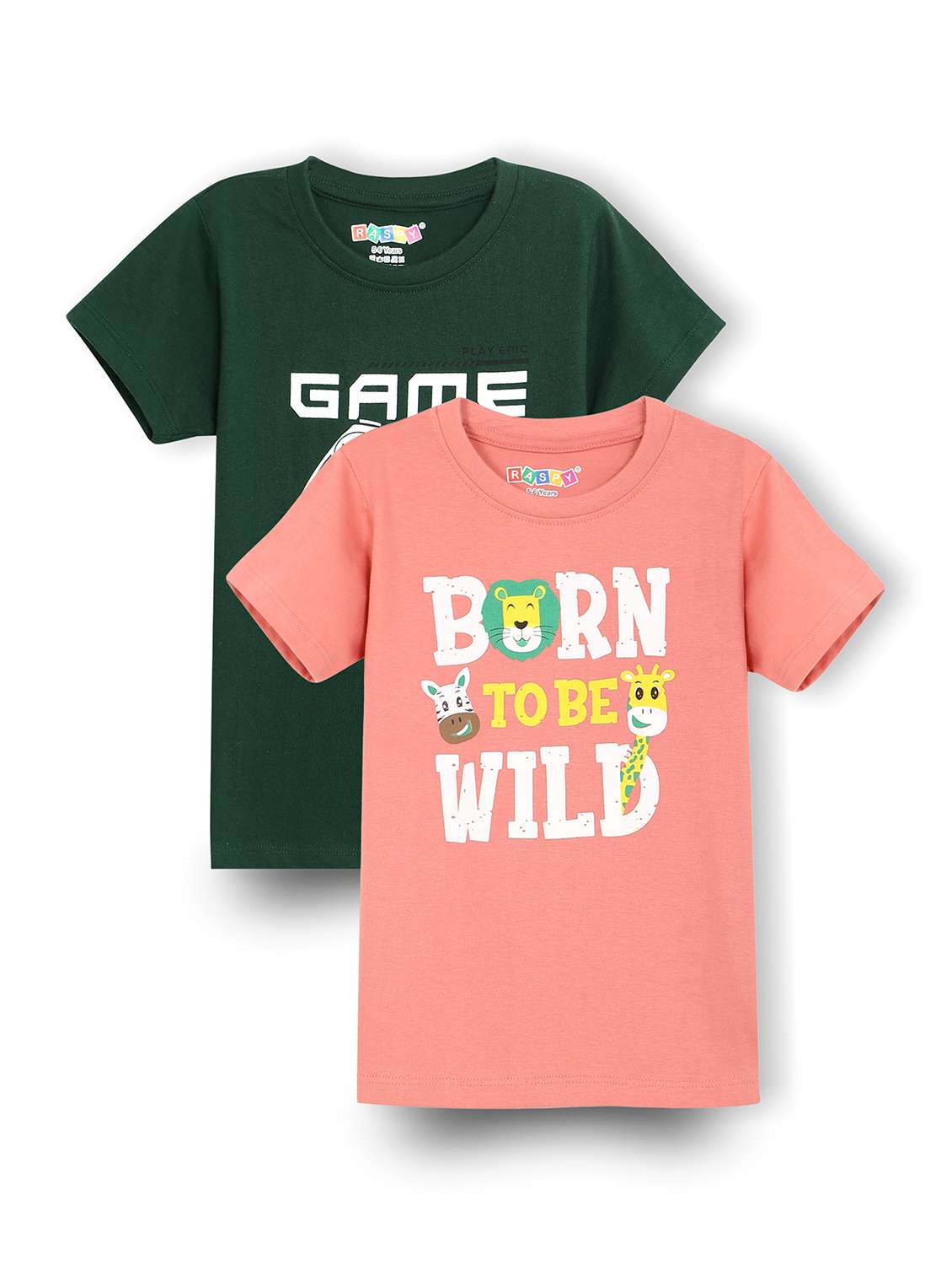 boys pack of 2 round neck t-shirt