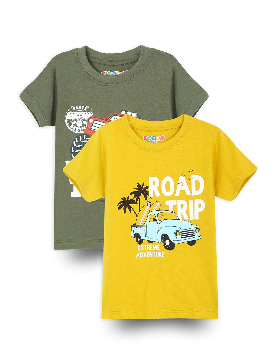 boys pack of 2 round neck t-shirt