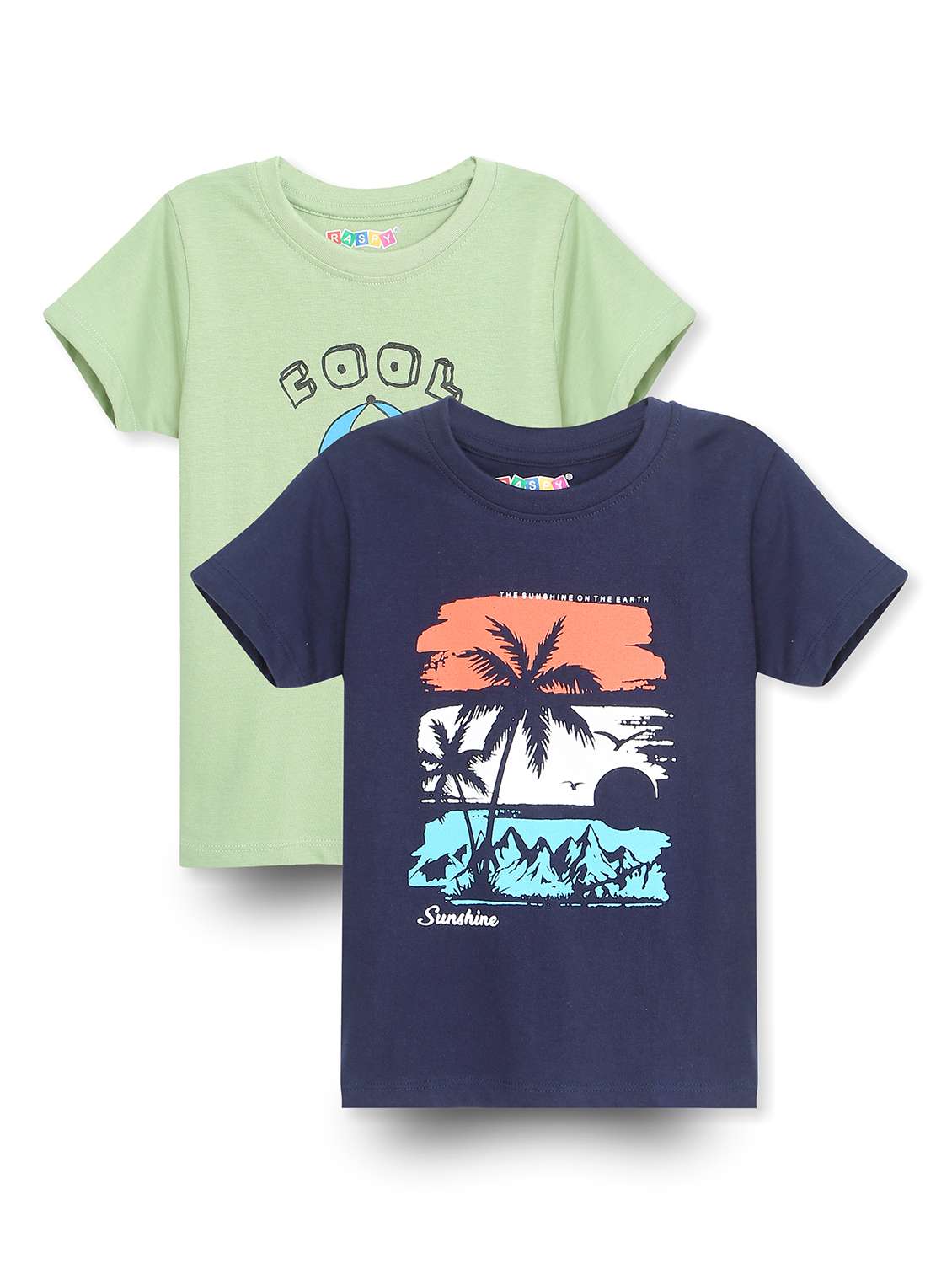 boys pack of 2 round neck t-shirt