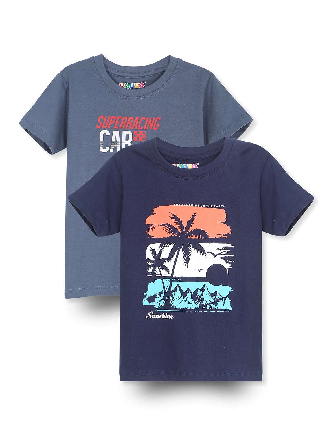 boys pack of 2 round neck t-shirt