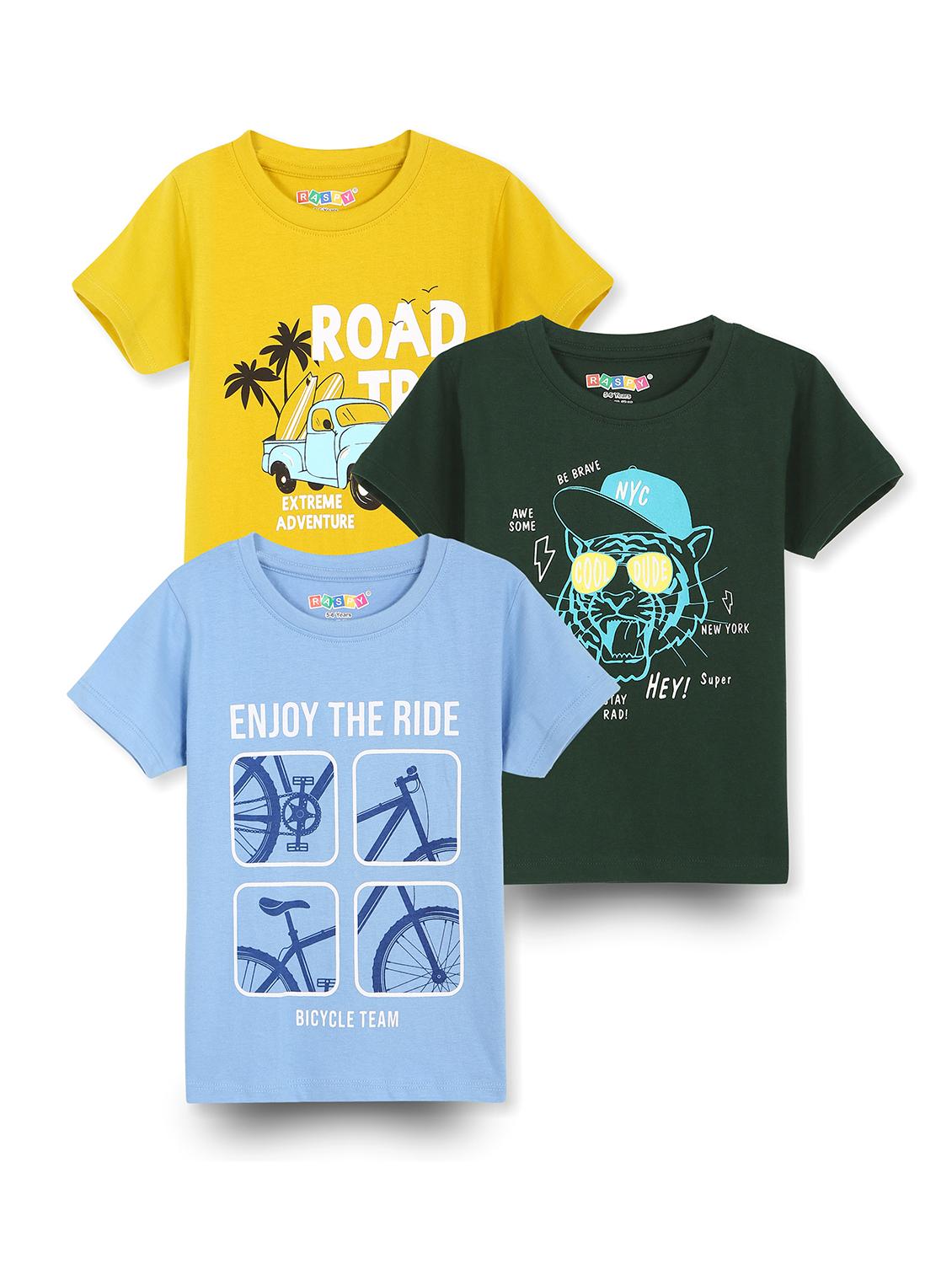 boys pack of 3 round neck t-shirt