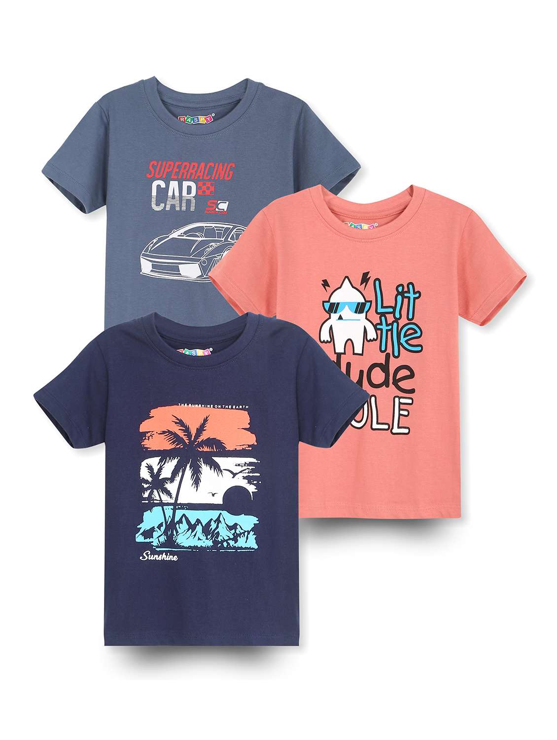 boys pack of 3 round neck t-shirt - 21899388 - Zoom Image - 0
