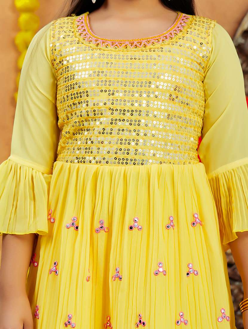 girls embellished kurta and sharara with dupatta   - 21900987 -  Standard Image - 5