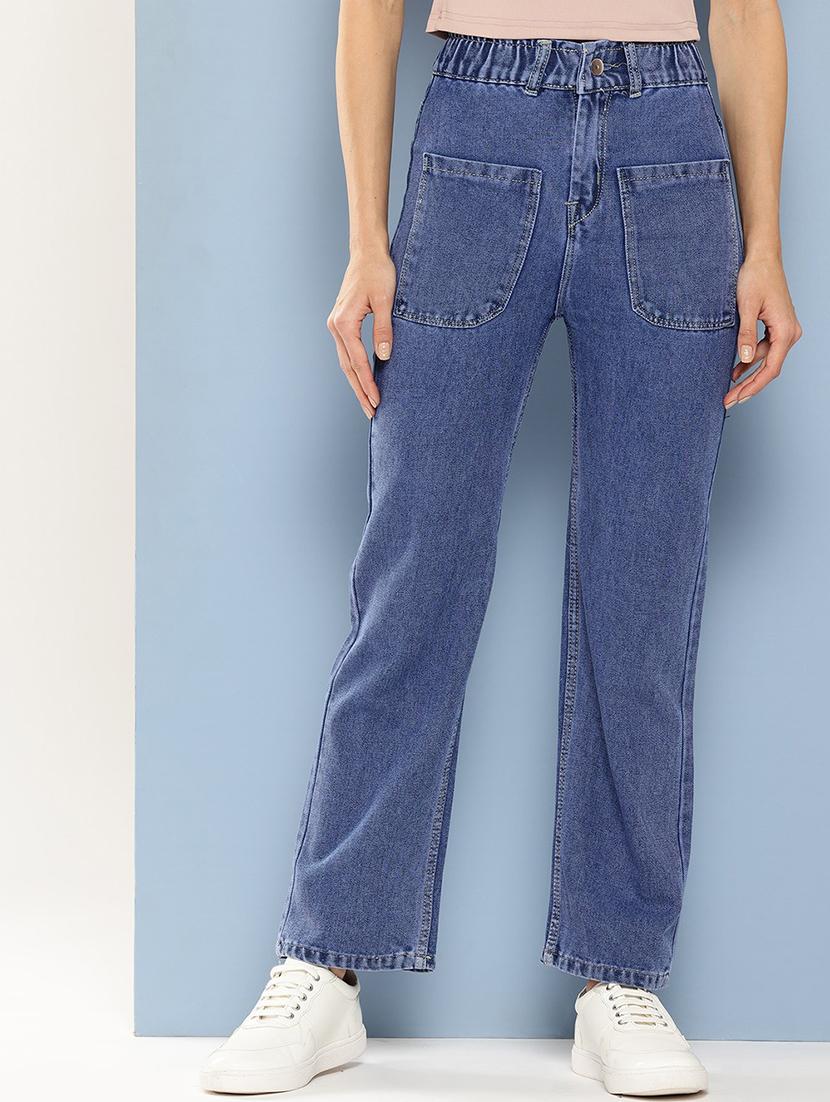 girls solid high rise straight fit jeans  - 21900995 -  Zoom Image - 0
