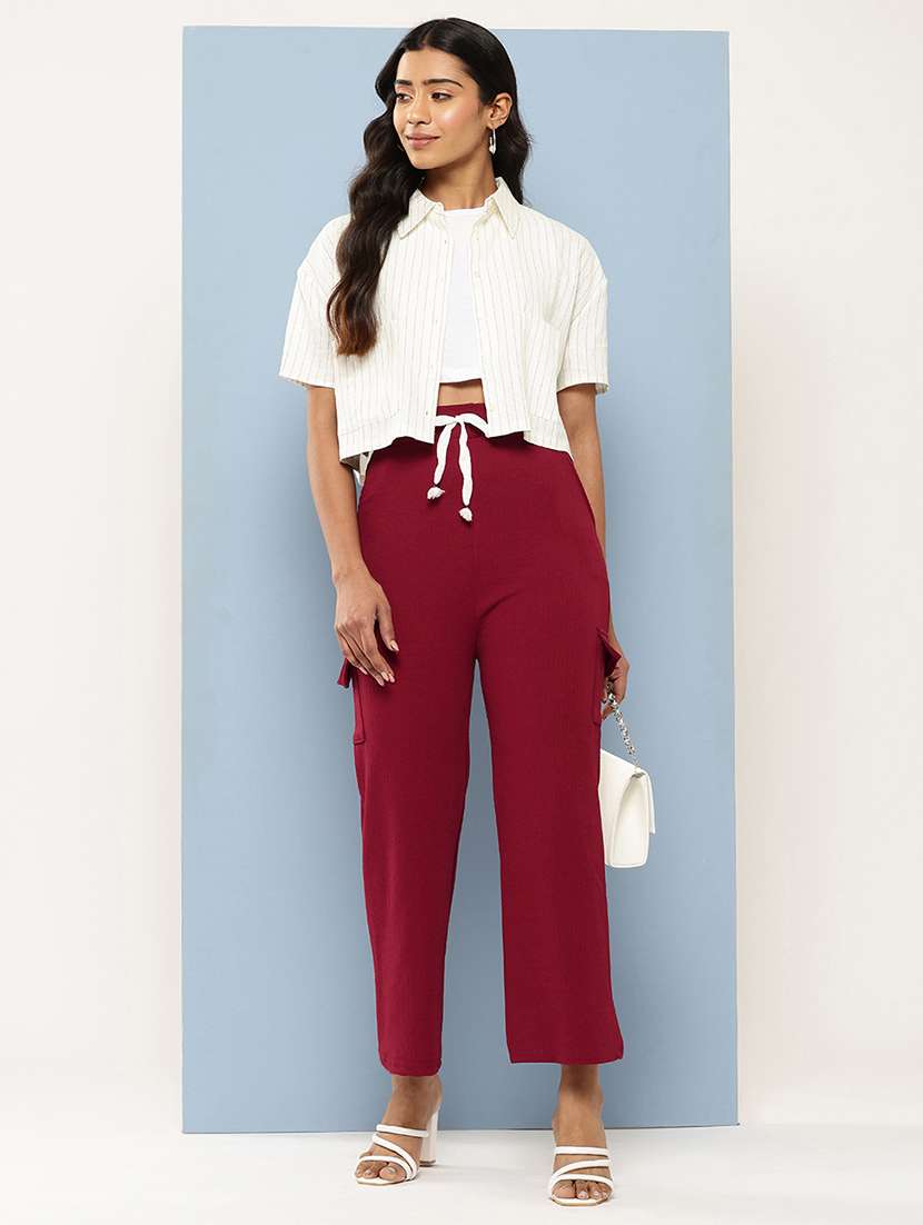 women solid mid rise cargo - 21901248 -  Standard Image - 3