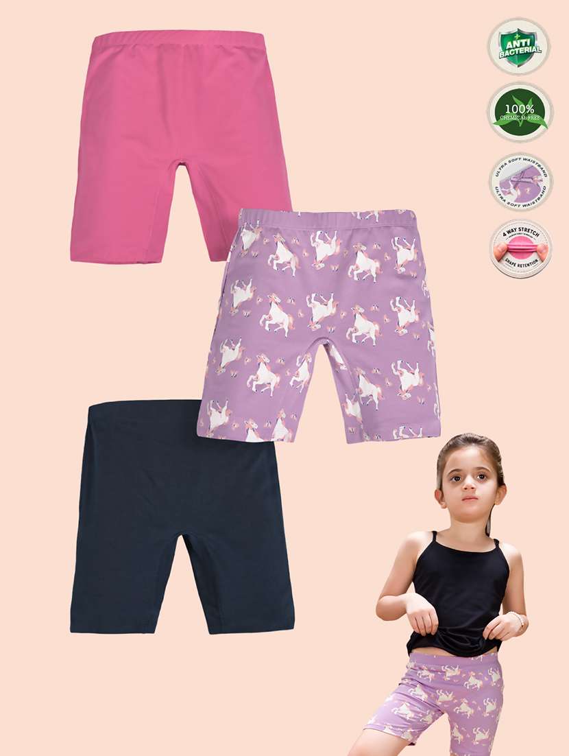 girls pack of 3 printed shorts - 21901325 -  Standard Image - 3