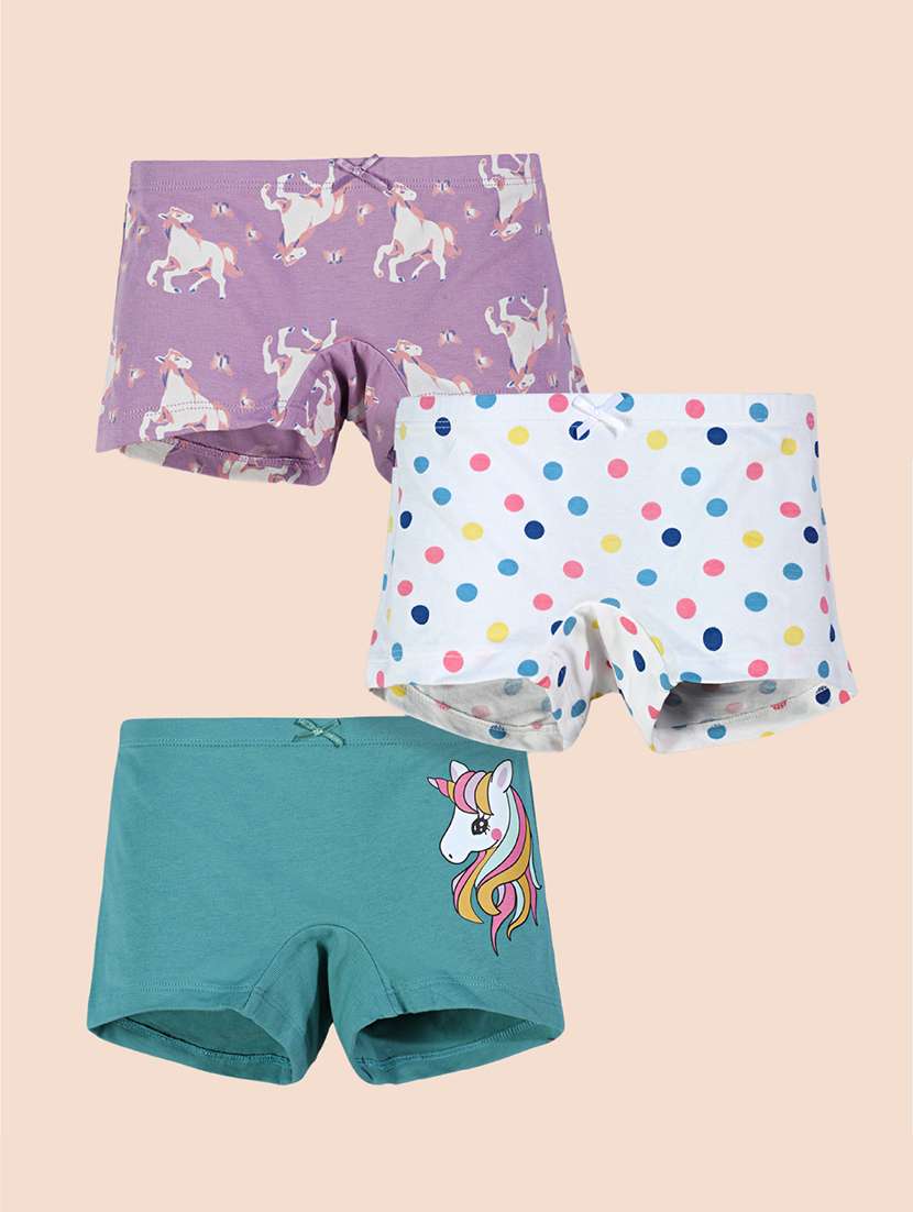 girls pack of 3 printed panty