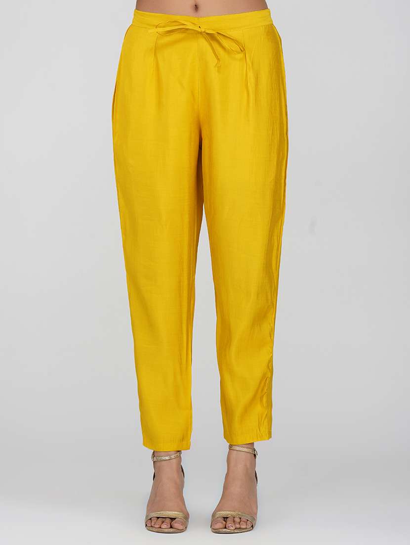 women yellow kimono sleeve kaftan kurta pant set - 21901377 -  Standard Image - 5