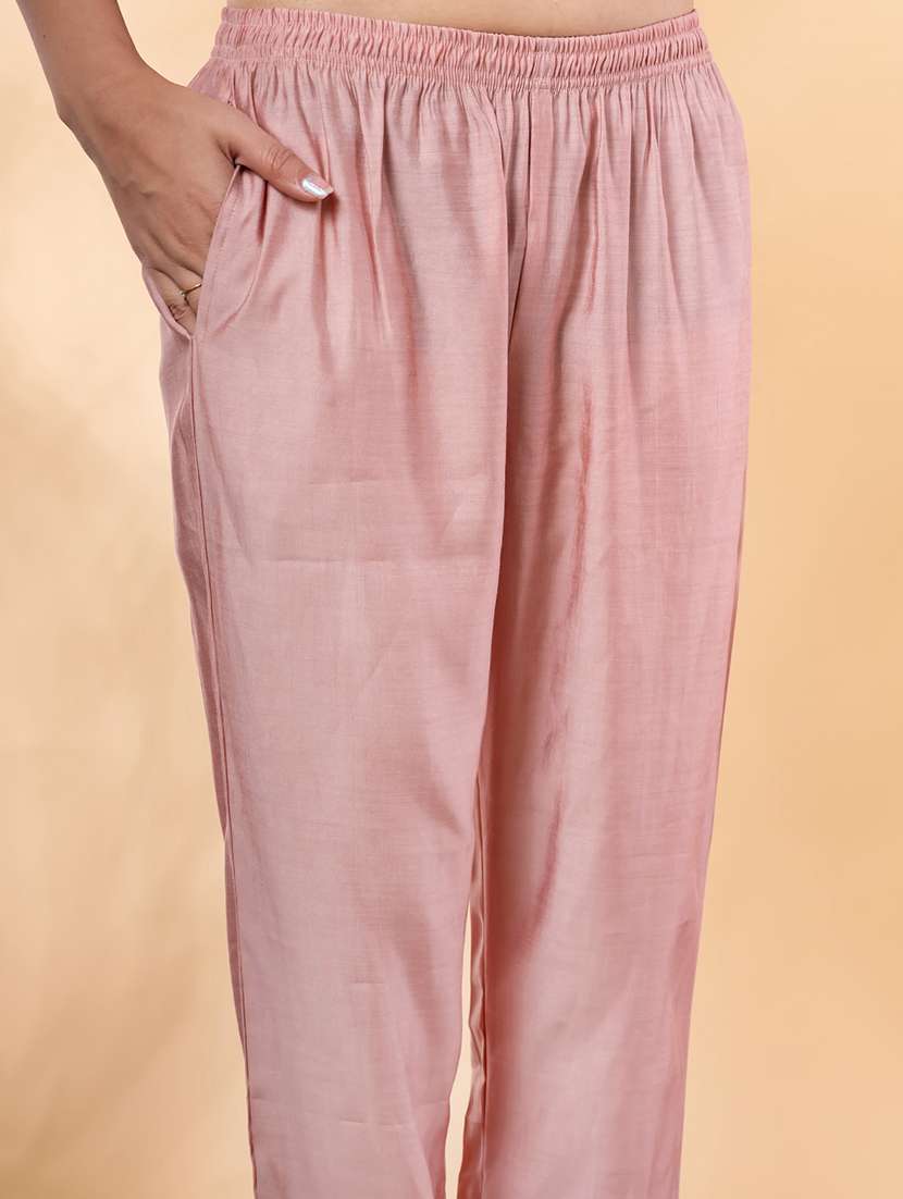 women three quarter sleeve kurta pant set - 21901520 -  Standard Image - 5