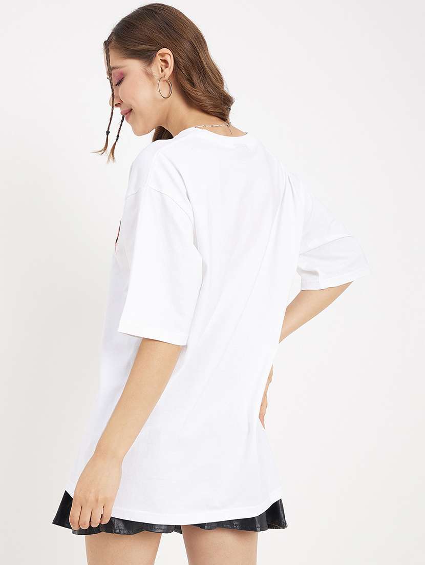 women printed short sleeves oversized t-shirt - 21902881 -  Standard Image - 3