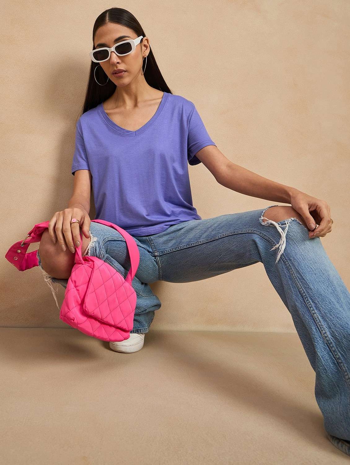 women solid short sleeves regular t-shirt - 21902884 -  Standard Image - 3