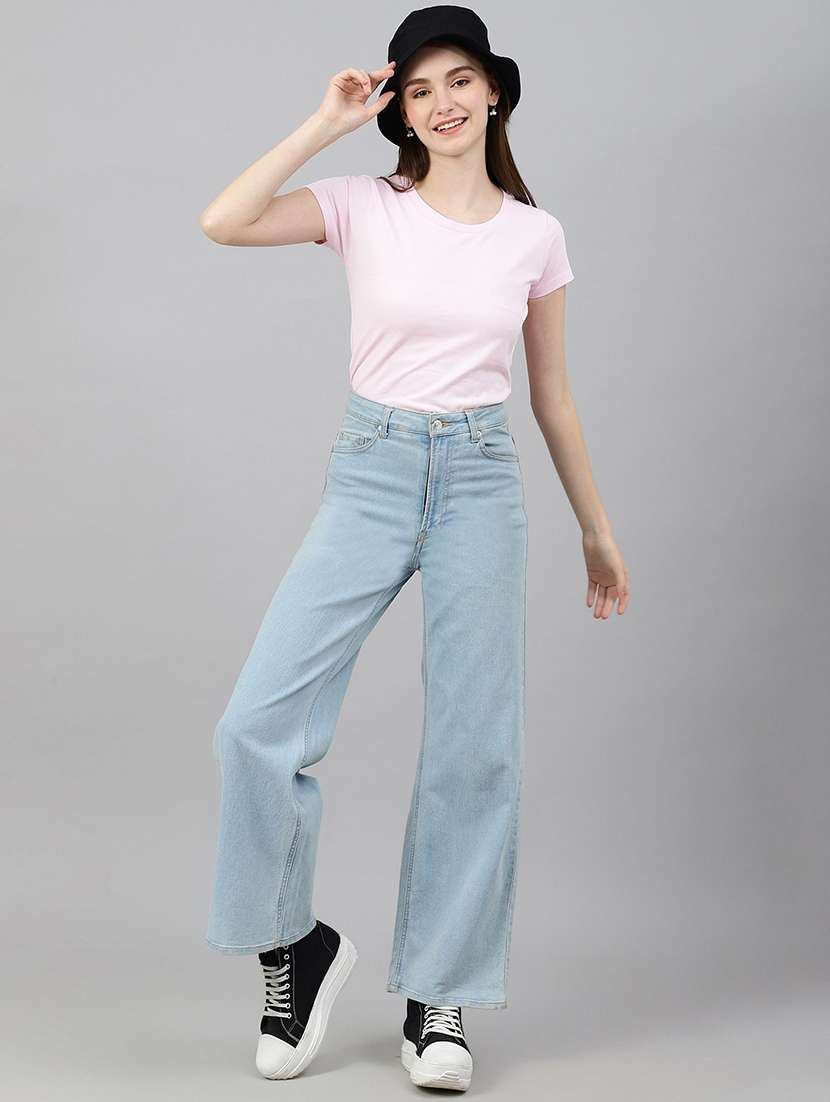 women solid short sleeves regular fit t-shirt - 21902910 -  Standard Image - 5