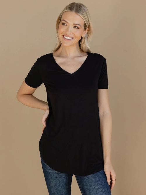 women solid short sleeves regular fit t-shirt - 21902946 - Standard Image - 0