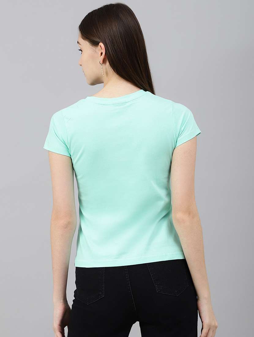 women solid short sleeve t-shirt - 21903281 -  Standard Image - 3