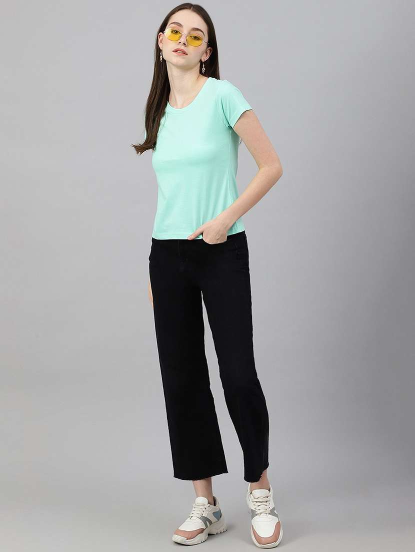 women solid short sleeve t-shirt - 21903281 -  Standard Image - 5