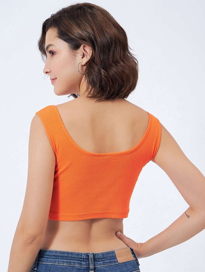 women solid sleeveless crop top - 21903557 -  Standard Image - 3