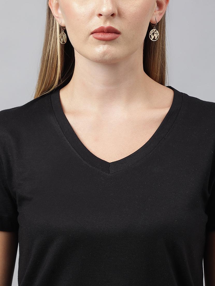 women solid short sleeves regular t-shirt - 21903563 - Standard Image - 3