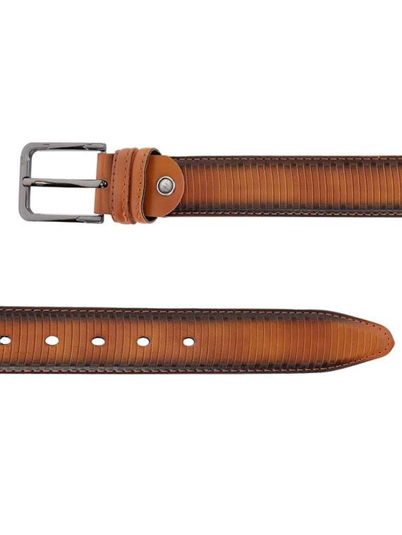men tan buckle closure belt - 21904022 -  Standard Image - 3